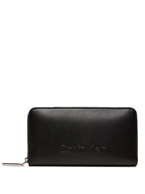 CALVIN KLEIN EMBOSSED CALVIN  Cartera con cremallera negro - Carteras Mujer