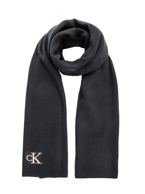 CALVIN KLEIN CK JEANS MONOGRAM EMBRO Bufanda de poliéster reciclado negro/rosa polvoriento - Sombreros