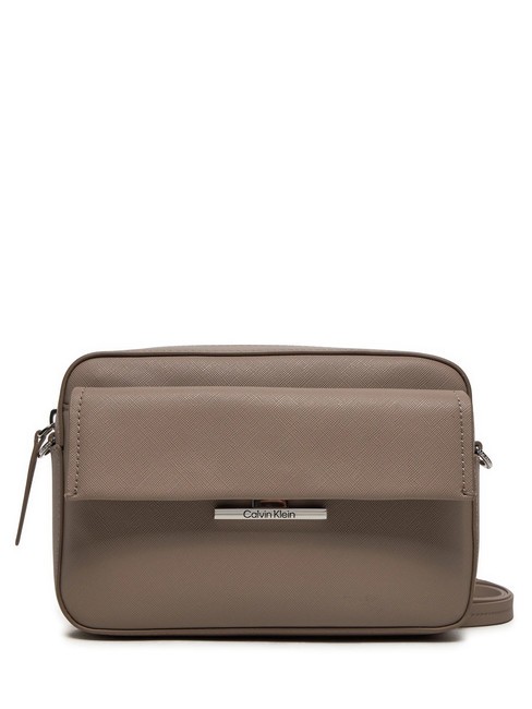 CALVIN KLEIN LINEAR Mini bolso de hombro ceniza - Bolsos Mujer