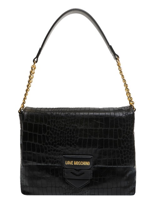 LOVE MOSCHINO CROCO Bolso de hombro negro - Bolsos Mujer