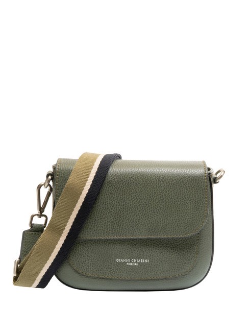 GIANNI CHIARINI LOGO PRINT Bolso de piel con bandolera de tela campo verde - Bolsos Mujer