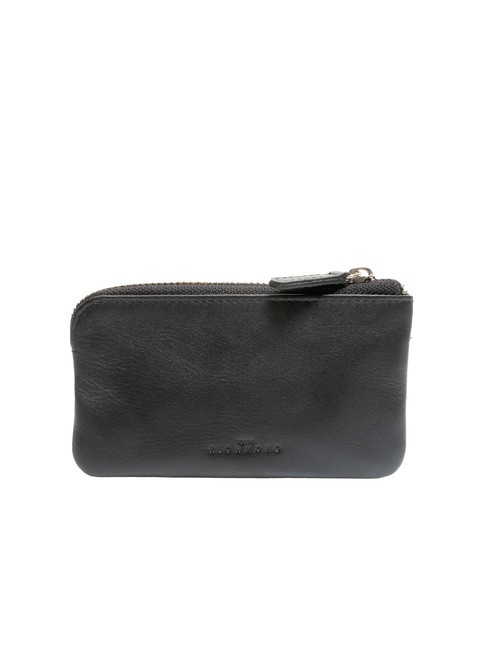 JOHN RICHMOND EMBOSSED LOGO Llavero de piel con 2 anillas. negro - Llaveros