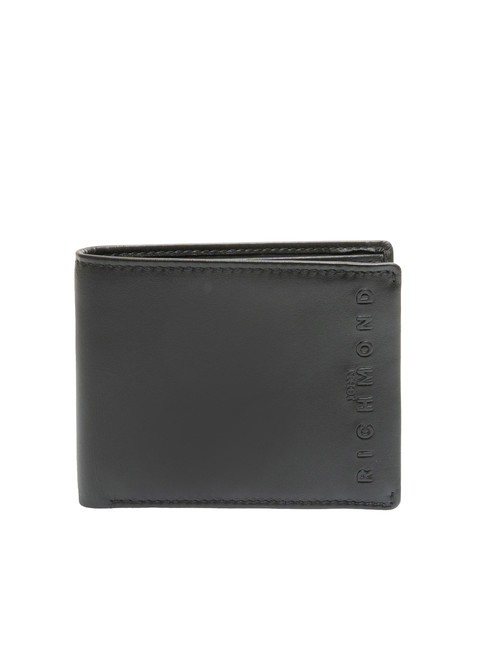 JOHN RICHMOND EMBOSSED LOGO Cartera de piel con protección RFID negro - Carteras Hombre