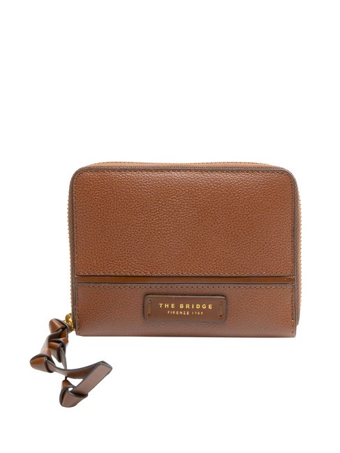 THE BRIDGE DOMITILLA Cartera mediana de piel con cremallera BROWN - Carteras Mujer