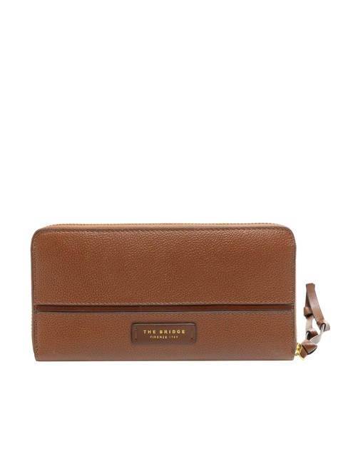 THE BRIDGE DOMITILLA Cartera grande de piel con cremallera BROWN - Carteras Mujer