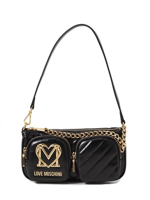 LOVE MOSCHINO CITY POCKETS Bolso de hombro acolchado negro - Bolsos Mujer