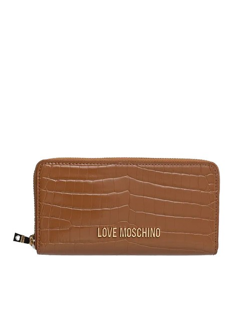 LOVE MOSCHINO SHINY CROCO Cartera grande con cremallera alrededor nueces - Carteras Mujer