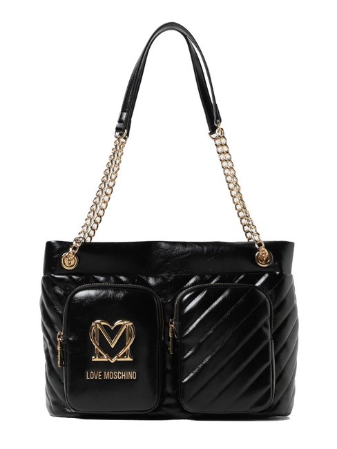 LOVE MOSCHINO CITY POCKETS Bolsa de compras acolchada negro - Bolsos Mujer