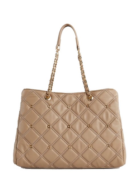 GAUDÌ CLELIA Bolso shopper con asas de cadena arena - Bolsos Mujer