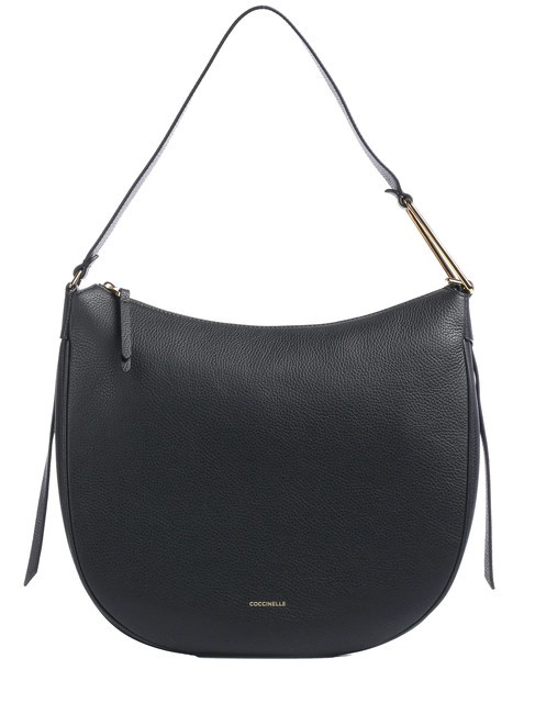 COCCINELLE PRISCILLA Bolso bandolera de piel martillada negro - Bolsos Mujer