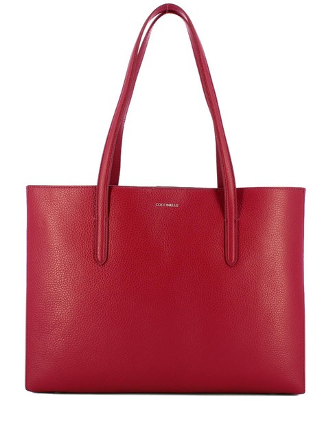 COCCINELLE SWAP Comprador de cuero rojo granate - Bolsos Mujer