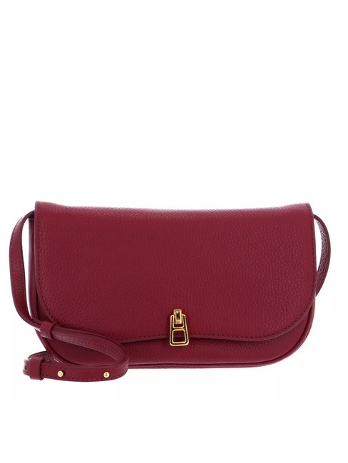 COCCINELLE MAGIE Bolso pequeño de piel con textura rojo granate - Bolsos Mujer