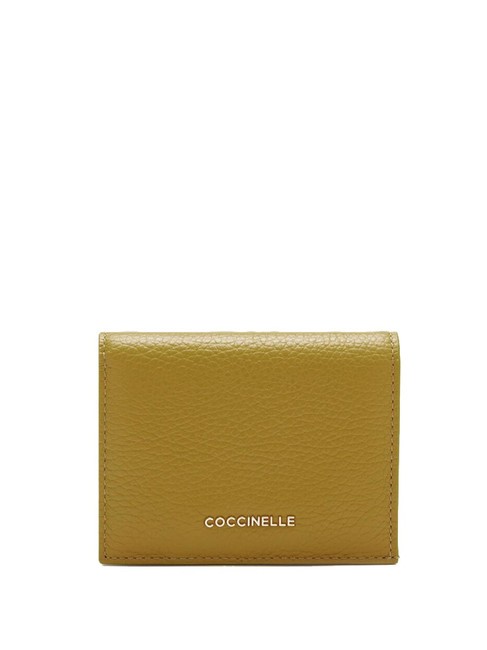 COCCINELLE METALLIC SOFT Cartera pequeña de piel La hierba de limón - Carteras Mujer