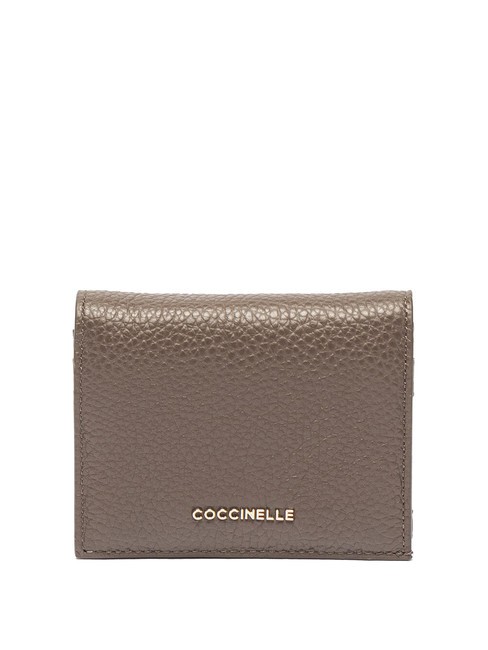 COCCINELLE METALLIC SOFT Cartera pequeña de piel café - Carteras Mujer