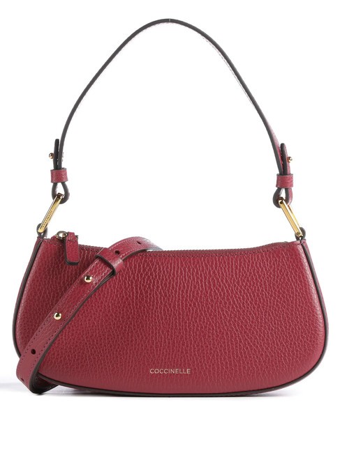 COCCINELLE MERVEILLE Bolso bandolera en piel texturizada rojo granate - Bolsos Mujer