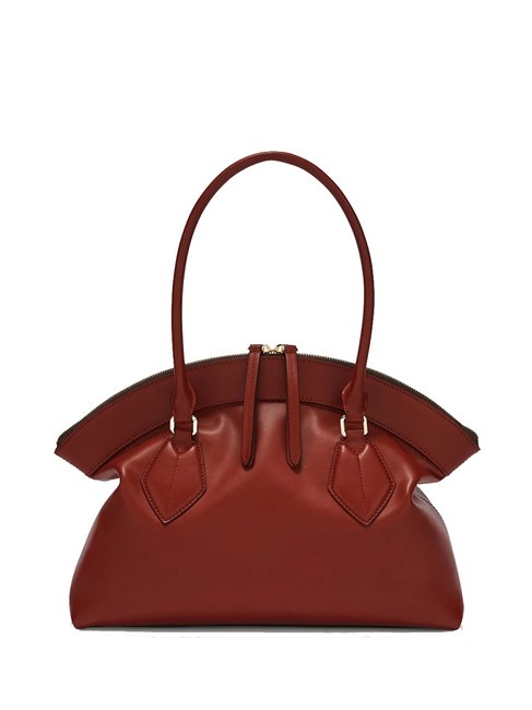 FURLA ERICA Bolso bandolera de piel rojo ladrillo - Bolsos Mujer