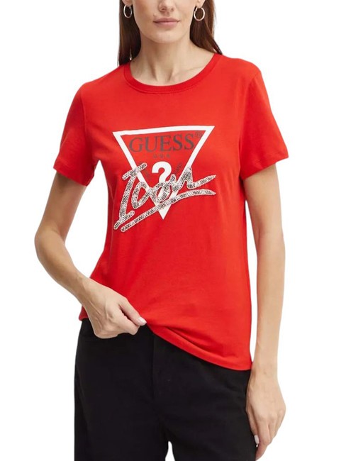 GUESS SS CN ICON  Camiseta de algodón delicioso rojo - camiseta