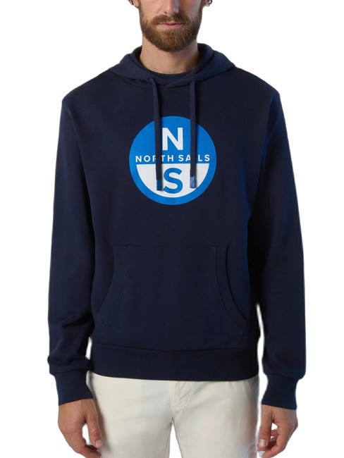 NORTH SAILS BASIC Sudadera con capucha y logo estampado Azul marino - Sudaderas