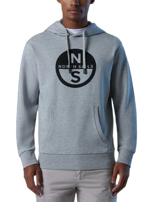 NORTH SAILS BASIC Sudadera con capucha y logo estampado mezcla gris - Sudaderas