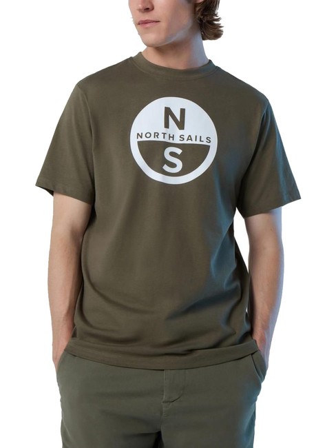 NORTH SAILS BASIC Camiseta de algodón con logo estampado aceitunas polvorientas - camiseta