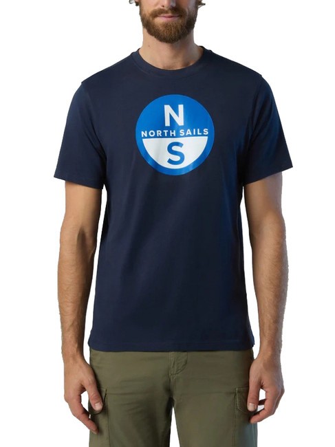 NORTH SAILS BASIC Camiseta de algodón con logo estampado Azul marino - camiseta