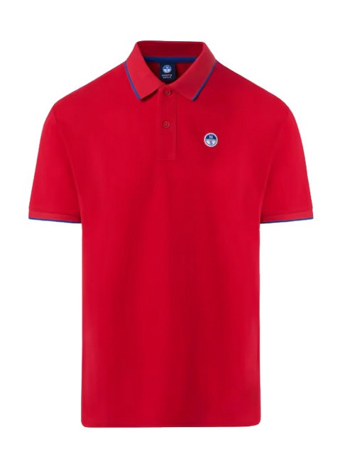 NORTH SAILS COLLAR STRIPED Polo de manga corta de algodón rojo - camisa polo