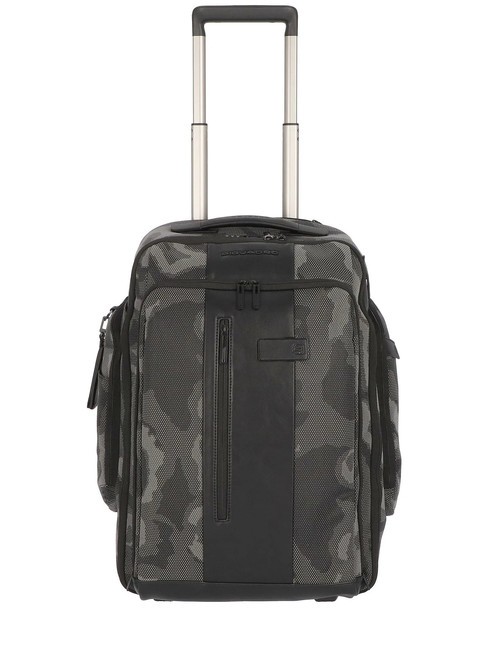 PIQUADRO BRIEF 2 Carro de cabina con portabilidad de mochila. camuflaje negro reflejado - Equipaje de mano