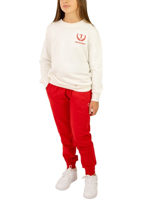 TRUSSARDI STRAUB KIDS Chándal sudadera y pantalón blanquecino/rojo - Chándales para niños