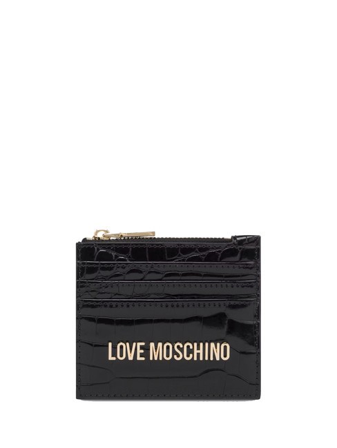 LOVE MOSCHINO SHINY CROCO Tarjetero / Monedero  negro - Carteras Mujer