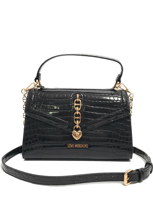 LOVE MOSCHINO SHINY CROCO Bolso de mano, con bandolera negro - Bolsos Mujer