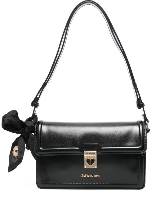 LOVE MOSCHINO FIOCCO Bolso de hombro negro - Bolsos Mujer