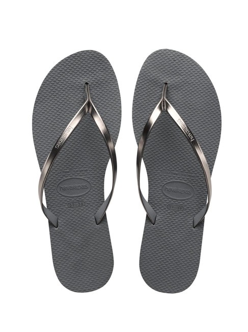 HAVAIANAS YOU METALLIC Chanclas de goma acero gris/grafito metalizado - Zapatos Mujer