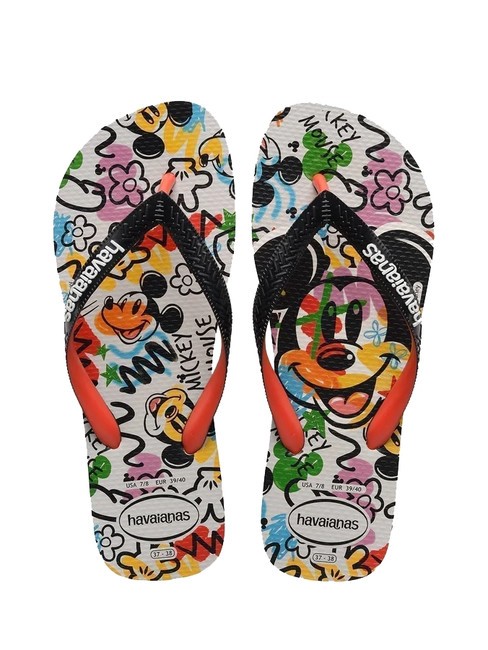 HAVAIANAS DISNEY STYLISH Chancletas beige/negro/naranja sangre - Zapatos unisex