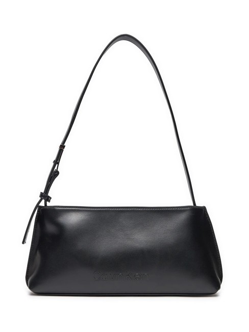 CALVIN KLEIN EMBOSSED CALVIN  Bolso de hombro negro - Bolsos Mujer