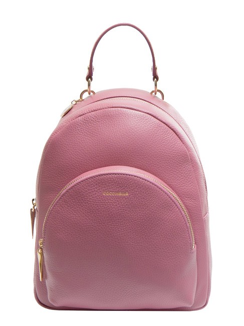 COCCINELLE ALPHA Mochila redonda de piel con bolsillo. rosa pulpa - Bolsos Mujer