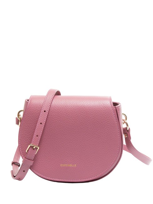 COCCINELLE ALPHA Bolso bandolera de piel con solapa rosa pulpa - Bolsos Mujer