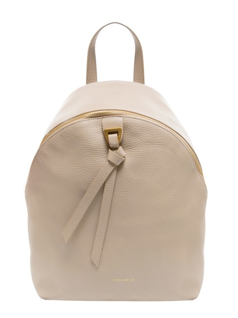 COCCINELLE JOY Mochila redonda de piel con borla. rosa polvo - Bolsos Mujer