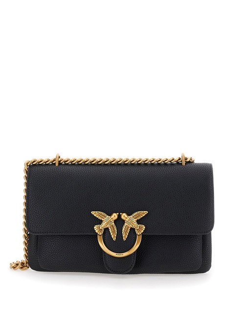 PINKO LOVE SOFT MINI Bolso de hombro/bandolera negro-oro antiguo - Bolsos Mujer