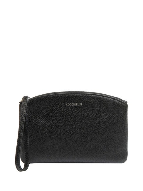 COCCINELLE ROUNDED ENVELOPE Bolso de mano de piel con puño negro - Bolsos Mujer