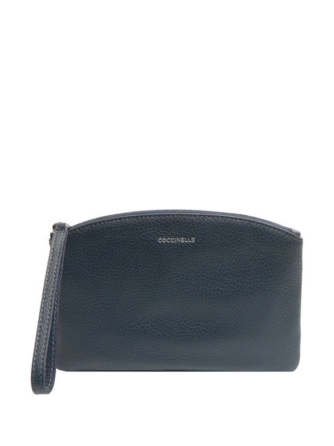 COCCINELLE ROUNDED ENVELOPE Bolso de mano de piel con puño azul medianoche - Bolsos Mujer