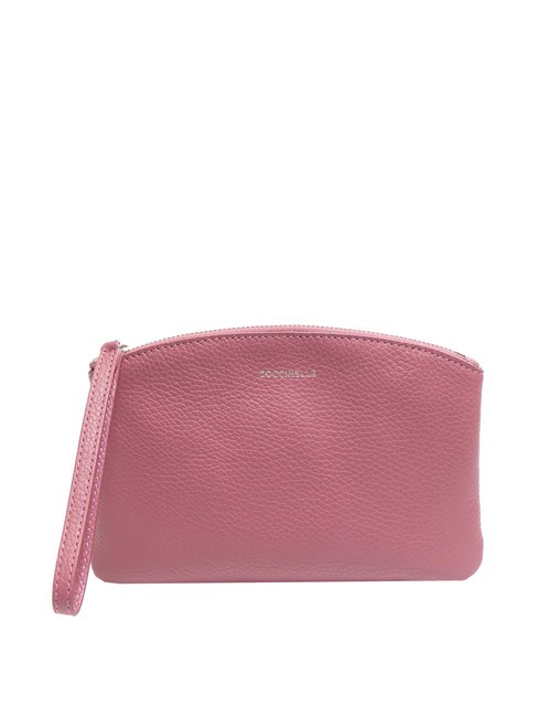 COCCINELLE ROUNDED ENVELOPE Bolso de mano de piel con puño rosa pulpa - Bolsos Mujer