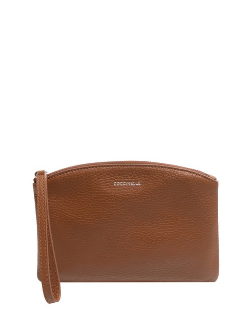 COCCINELLE ROUNDED ENVELOPE Bolso de mano de piel con puño BRULE - Bolsos Mujer