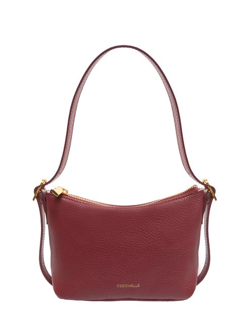 COCCINELLE CHERRY Bolso bandolera pequeño de piel rojo granate - Bolsos Mujer