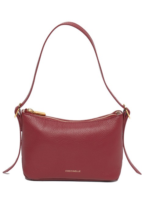 COCCINELLE CHERRY Bolso bandolera pequeño de piel rojo granate - Bolsos Mujer