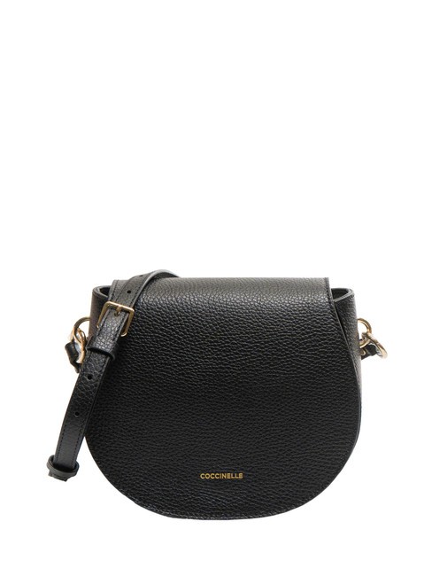 COCCINELLE ALPHA Bolso bandolera de piel con solapa negro - Bolsos Mujer