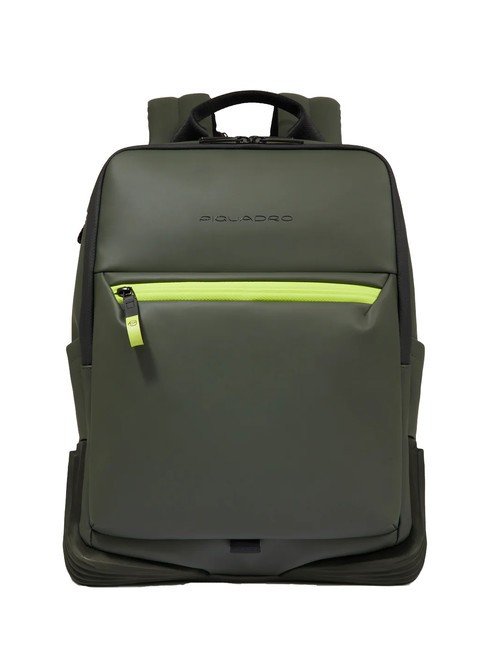 PIQUADRO CORNER SPECIALE GOMMATO  Mochila para PC de 14" VERDE - Mochilas para portátil