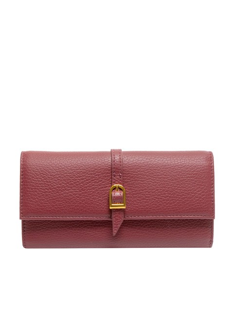 COCCINELLE CHERRY Cartera grande de piel, 12 cc. rojo granate - Carteras Mujer