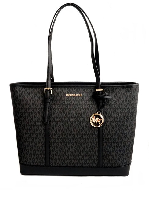 MICHAEL KORS JET SET TRAVEL Monogram Comprador de hombro negro - Bolsos Mujer