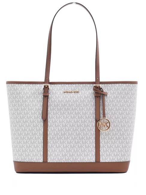 MICHAEL KORS JET SET TRAVEL Monogram Comprador de hombro vainilla - Bolsos Mujer