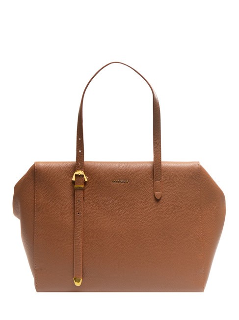 COCCINELLE GLEEN Bolso bandolera de piel martillada BRULE - Bolsos Mujer